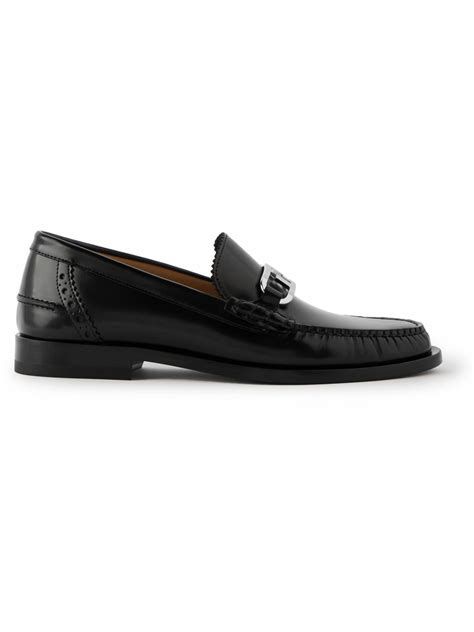 fendi embellished leather loafers|FENDI FF.